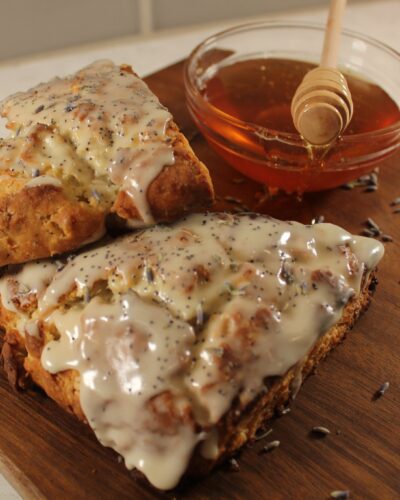 Lavender Honey Blossom Scone with Honey Glaze